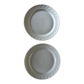 Set of 2 white plates