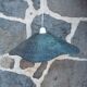 Blue wicker flower pendant lamp