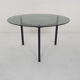 Table basse ronde en verre et en métal Pays-Bas des années 1960