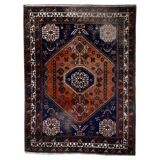 Antique Shiraz Gashkai handmade rug 155 x 207 cm 1920s