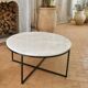 Table basse circulaire marbre de carrare 80 cm D