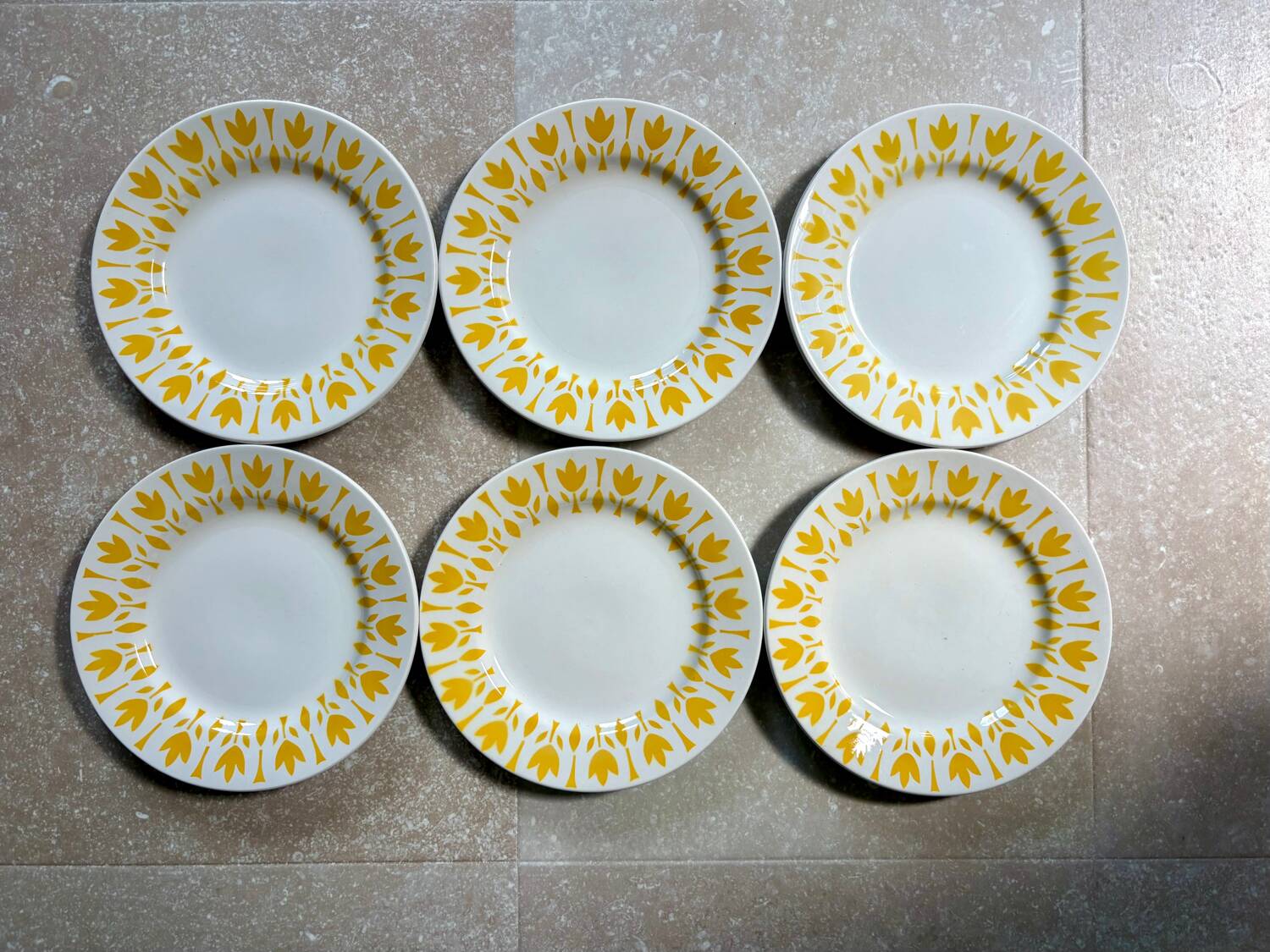 Set of 6 flat plates Lys - Digoin Sarreguemines