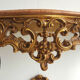 Claude Dalle grande console bois dore plateau marbre signée  Romeo