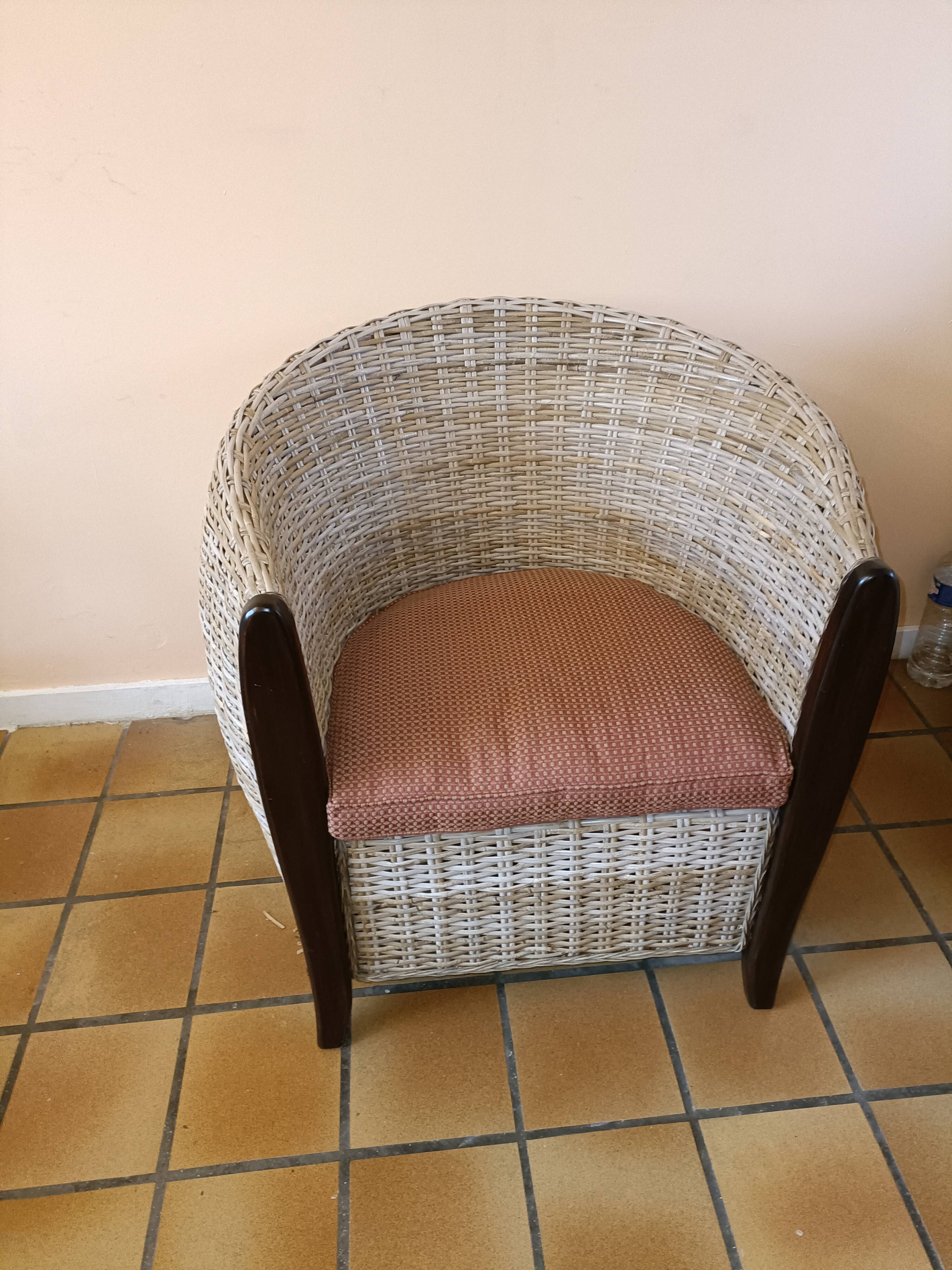 Rattan armchair modern design