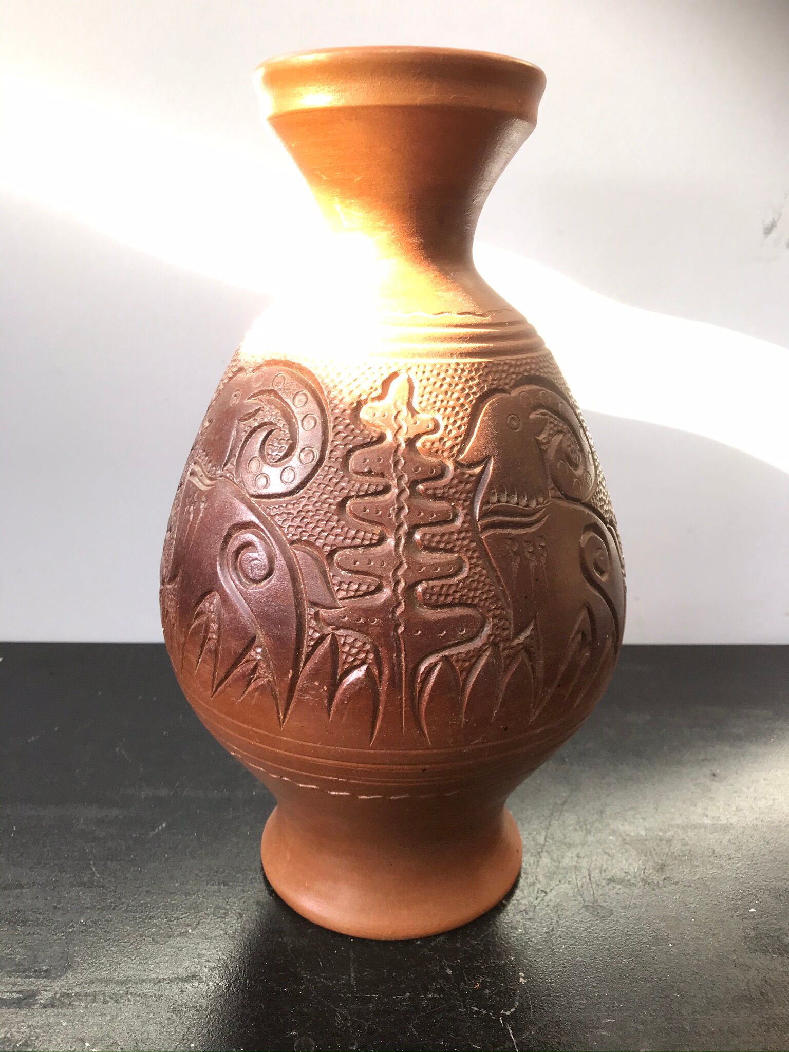Former ceramic vase brown decor vintage