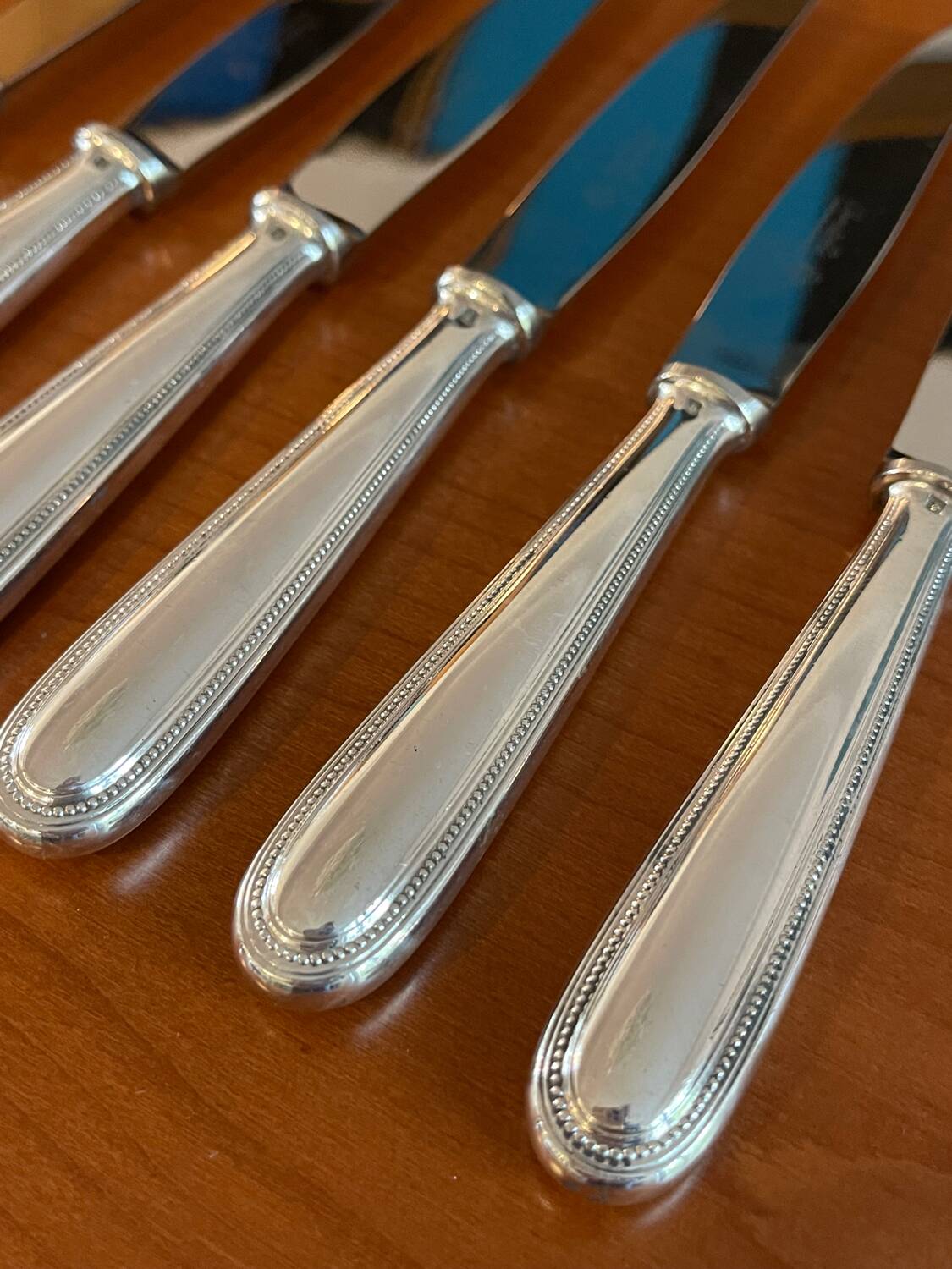 Christofle pearls 6 dessert cheese dessert knives