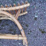 Paire de repose pieds pour fauteuils en rotin vintage