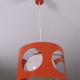 Suspension ball space age seventies in openwork metal orange laca circa 1970