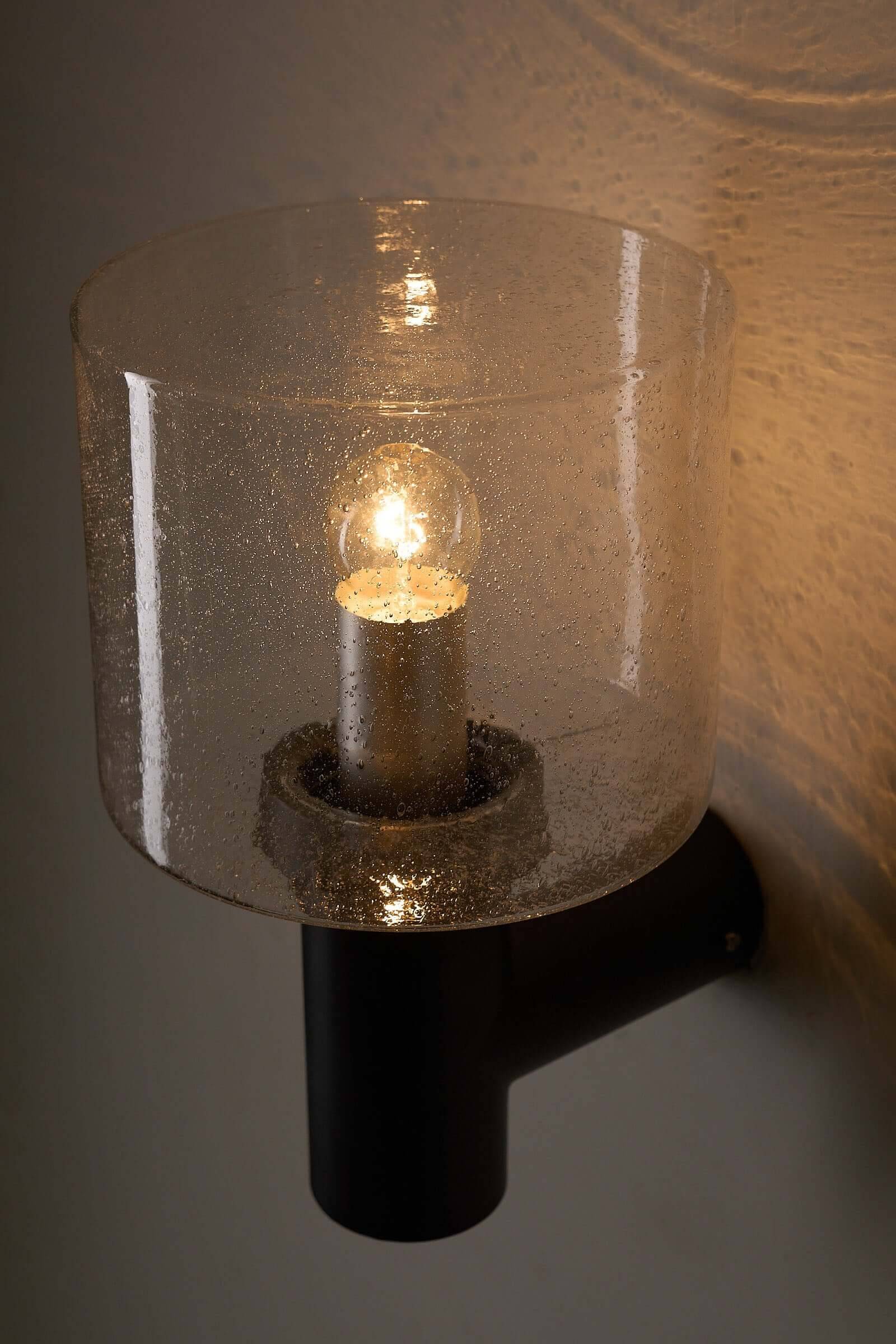 Glashütte Limburg conical bubble glass outdoor sconce