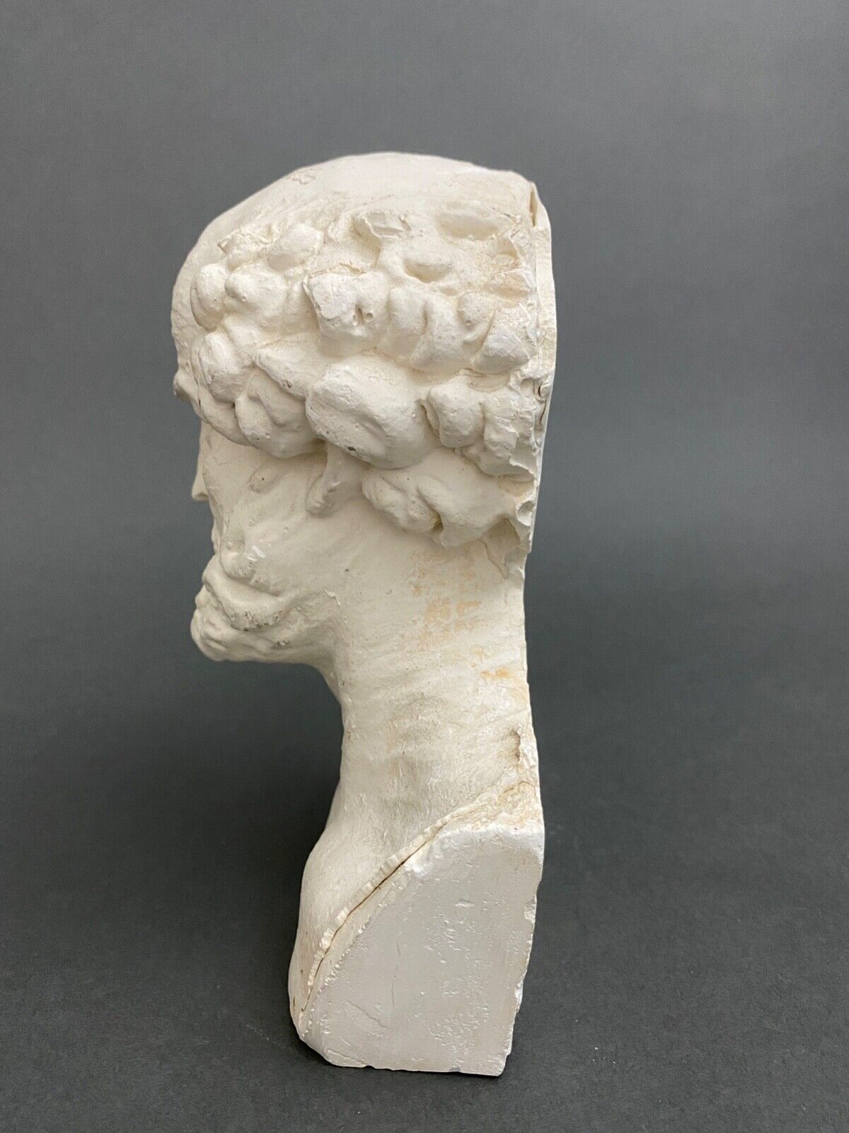 Bust of Socrates in plaster mid-twentieth artist's studio