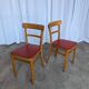 Vintage Wooden Dining Chair: Red Leather Seat, Mid-Century Modern