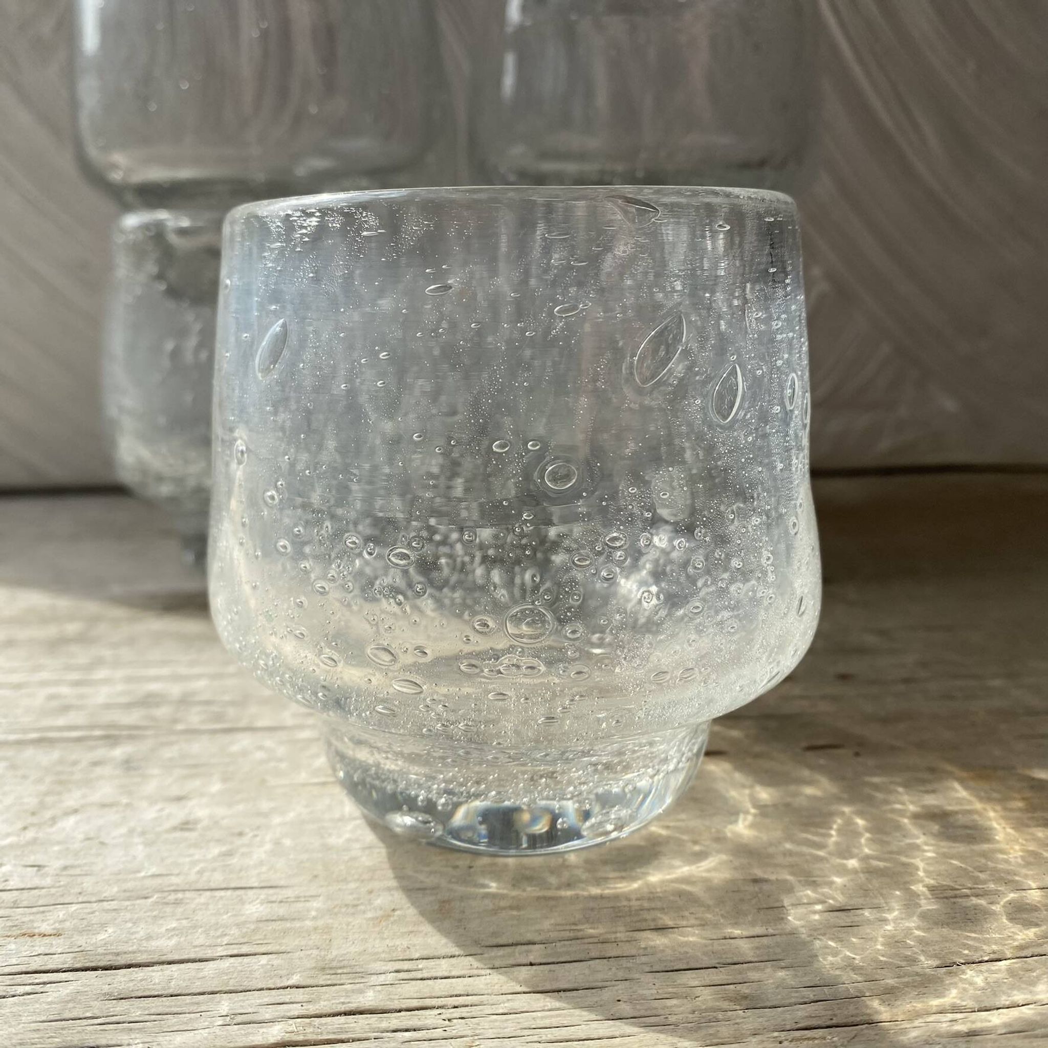 Set punch ou cocktail en verre soufflé bullé , esprit Biot