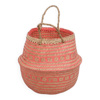 Foldable Basket, 31 cm Strawberry Decorative Storage Basket, Knit Basket