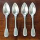4 old large pointed spoons Christofle silver metal
