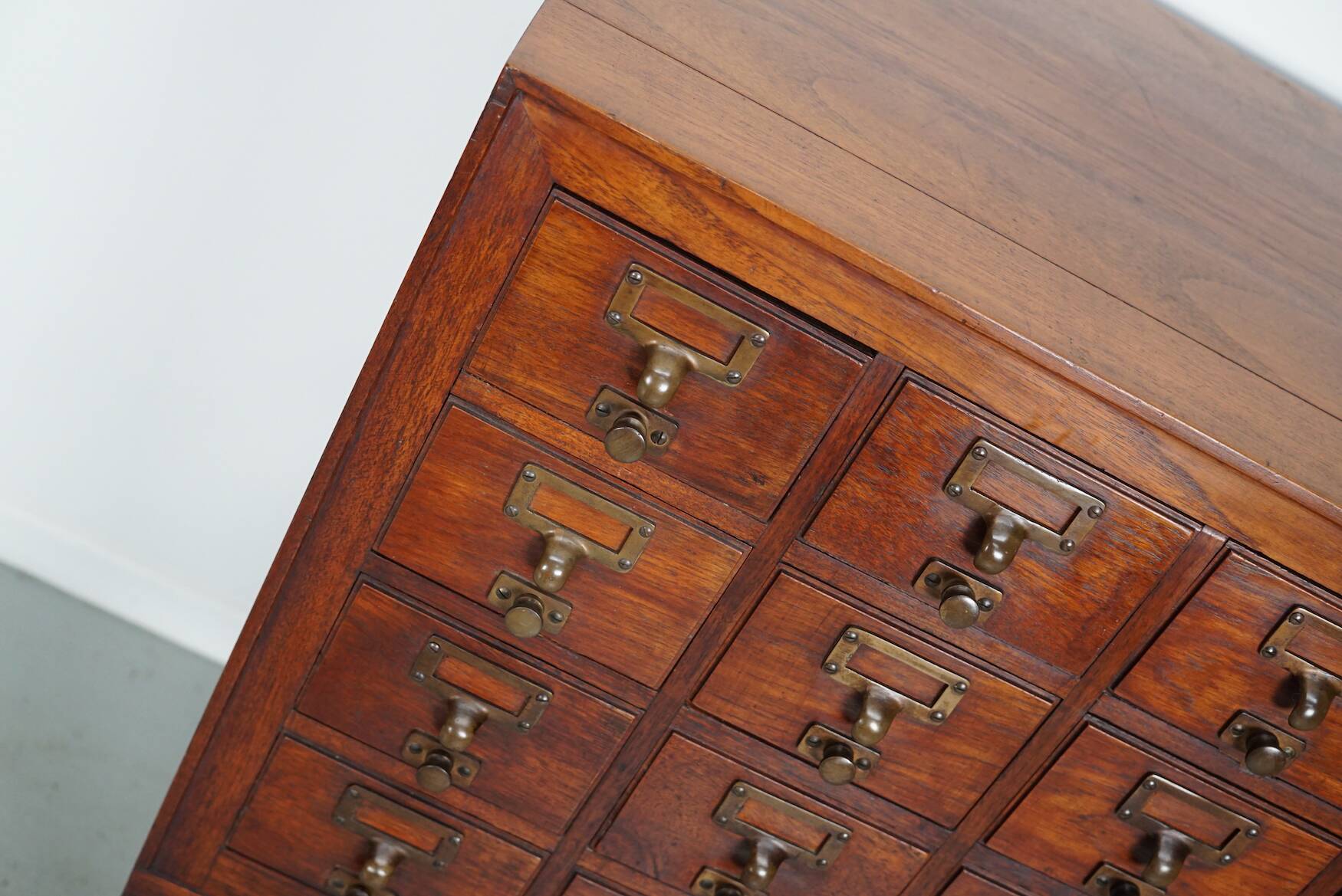 Antique Dutch Oak Apothecary / Filing Cabinet, 1920s