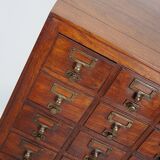 Armoire d'apothicaire/classeur antique en chêne hollandais, années 1920