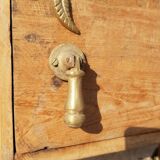Old teak barber mirror