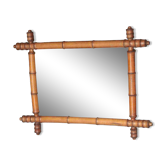 Miroir bois imitation bambou, miroir ancien, miroir à suspendre