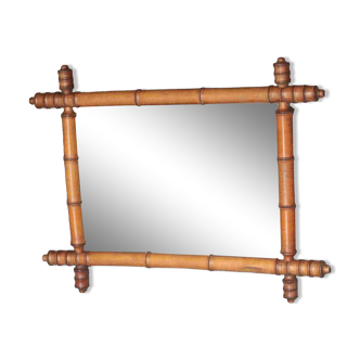 Bamboo imitation wood mirror, antique mirror, hanging mirror