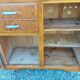 Mado buffet, asymmetrical doors, metal, floral top, vintage