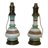 Pair of 19th century porcelain lamp bases