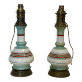 Pair of 19th century porcelain lamp bases