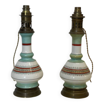 Pair of 19th century porcelain lamp bases