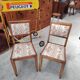 Pair of vintage solid wood chairs with upholstery – 1960