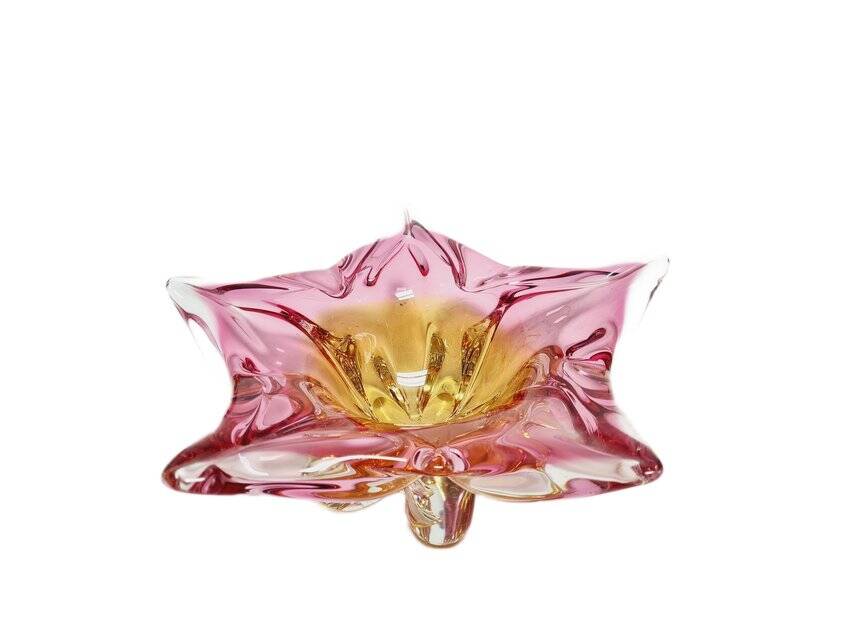 Decorative bowl by J. Hospodka for Chribska Glassworks, former Czechoslovakia, 1960s