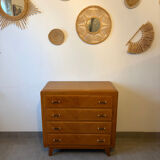 Très belle commode vintage en chêne miel