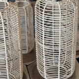 Large lantern-shaped rattan pendant lamp H50 D24