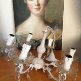 Bronze chandelier with bobèches and stamps 6 branches