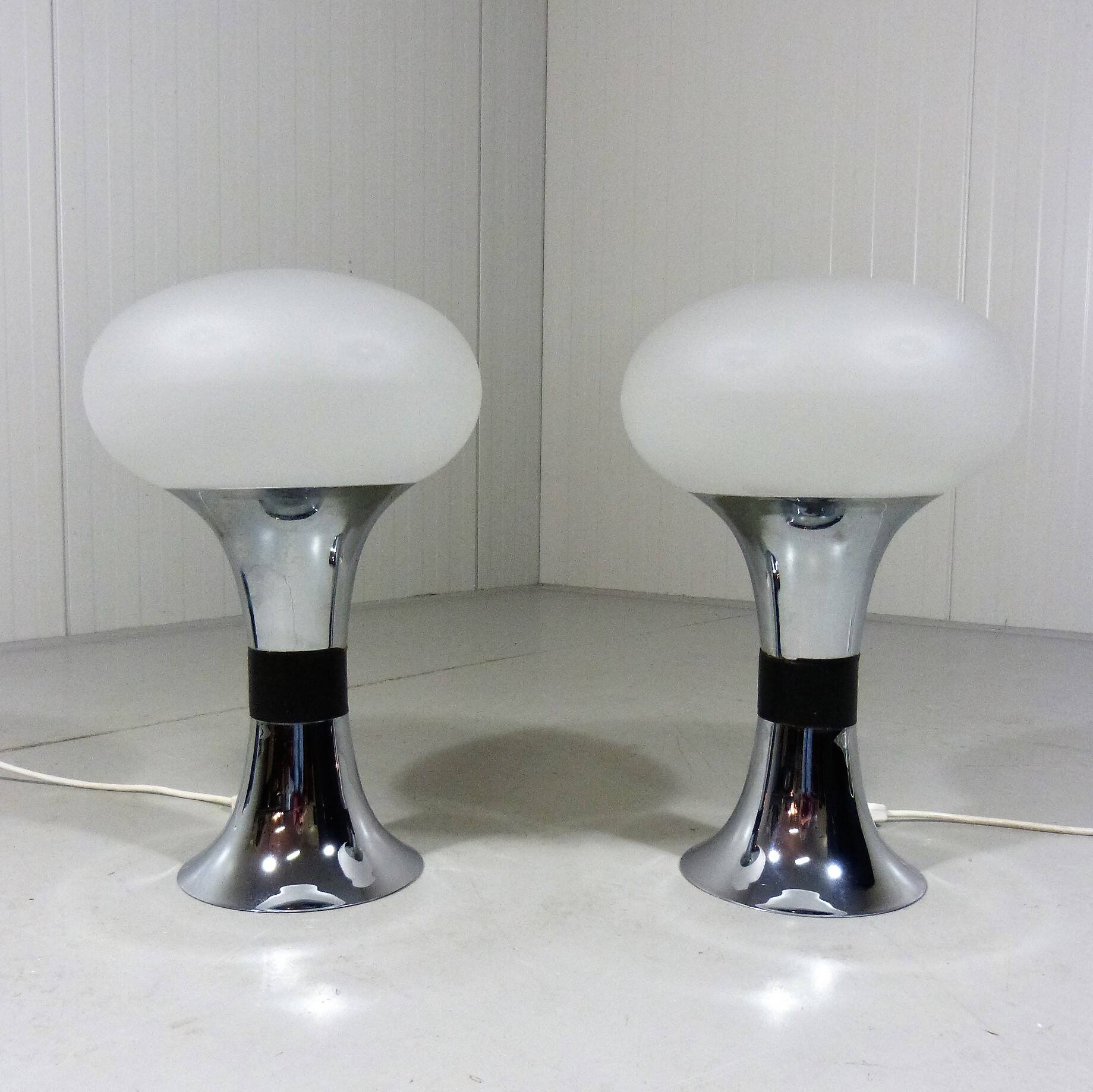 Set of 2 large Space Age table lamps 1960's