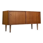 Buffet bas en teck vintage des années 60, style mid-century HiFi.