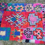 Ancient boucharouite carpet 208 x 108