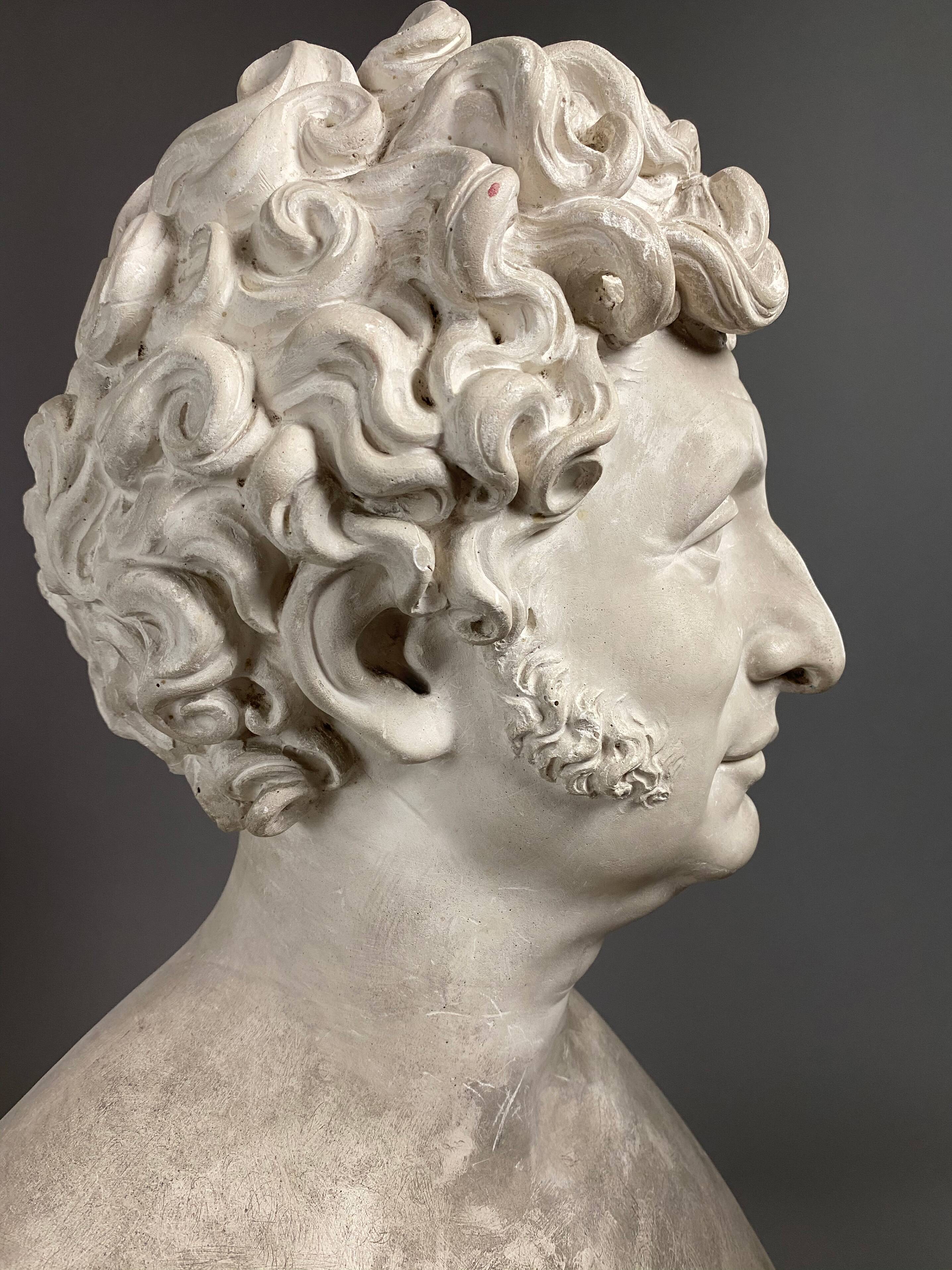 Plaster bust of a man