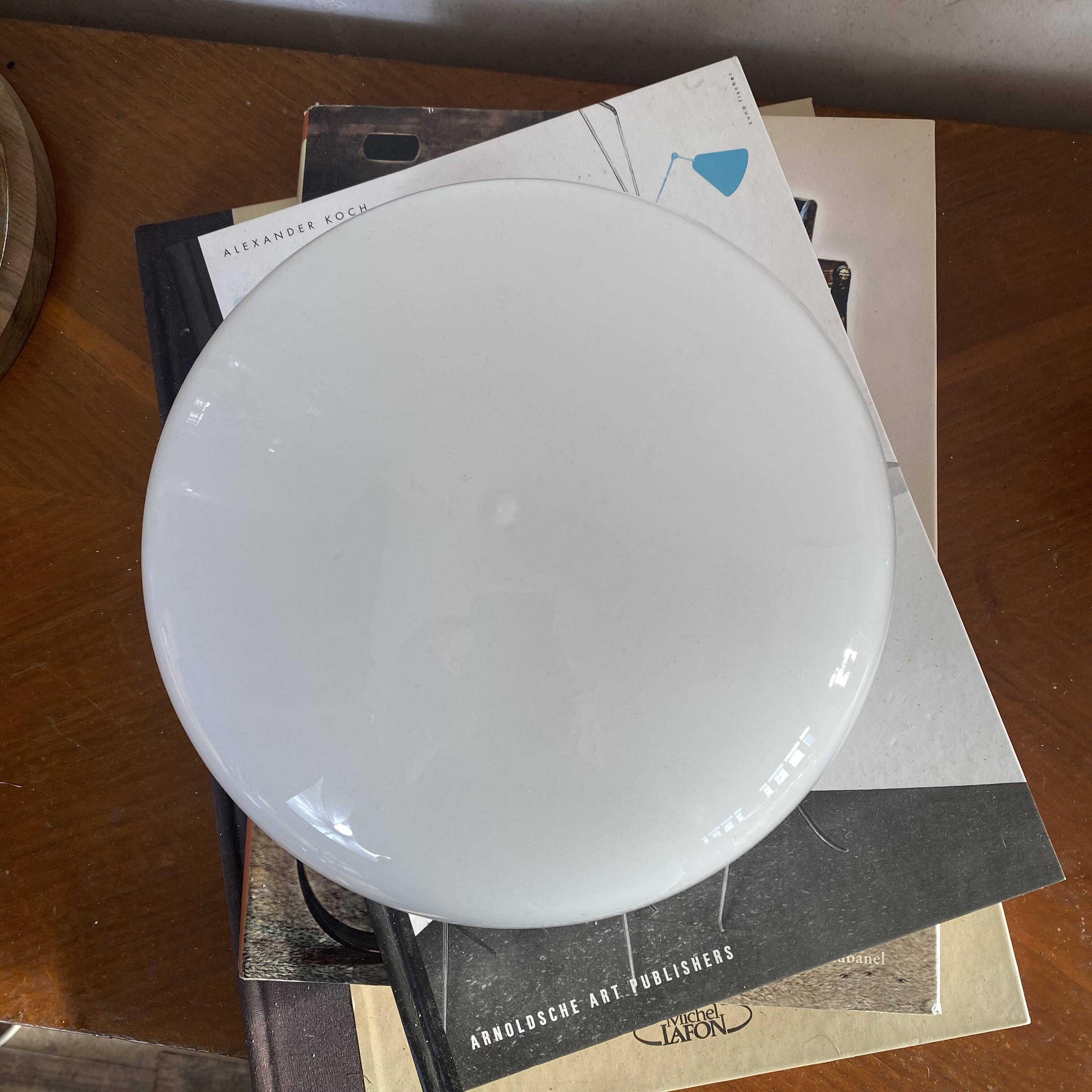 Wall light in opaline glass, vintage ceiling light, 22 cm, 1960s 1970s.