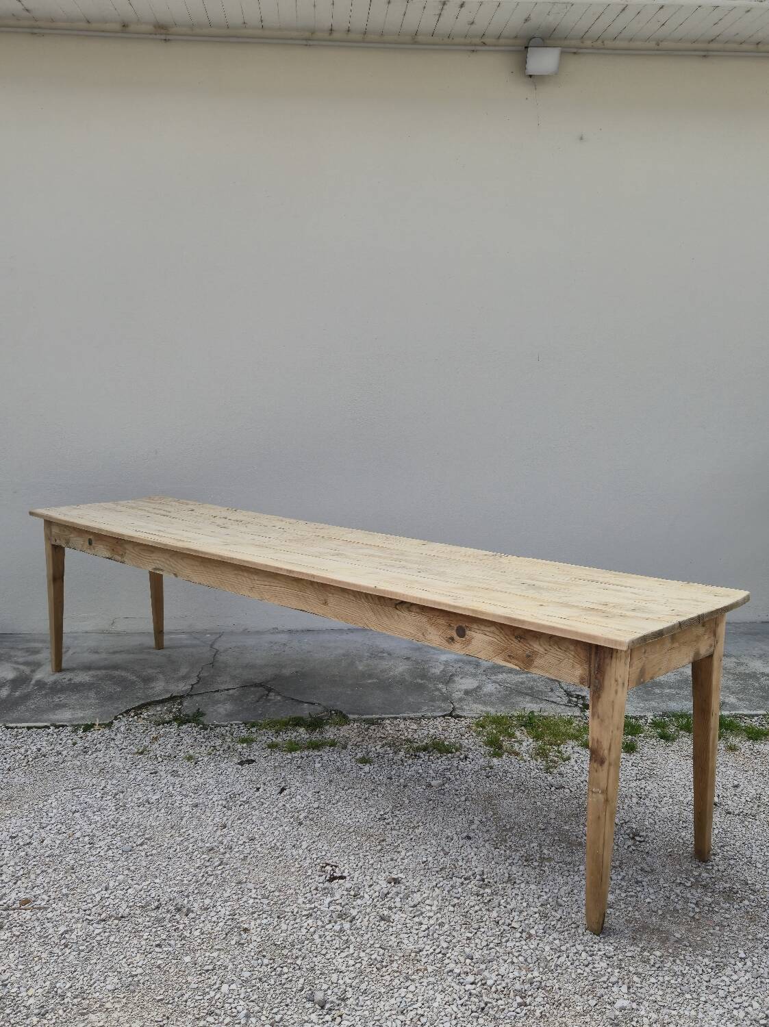 Rustic farmhouse table in fir, 1900