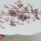 Superb Plate Dish on Pedestal 19th Century White Porcelain Bird Decor