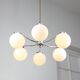Lustre Vintage en Chrome et Opaline, Italie, années 1970