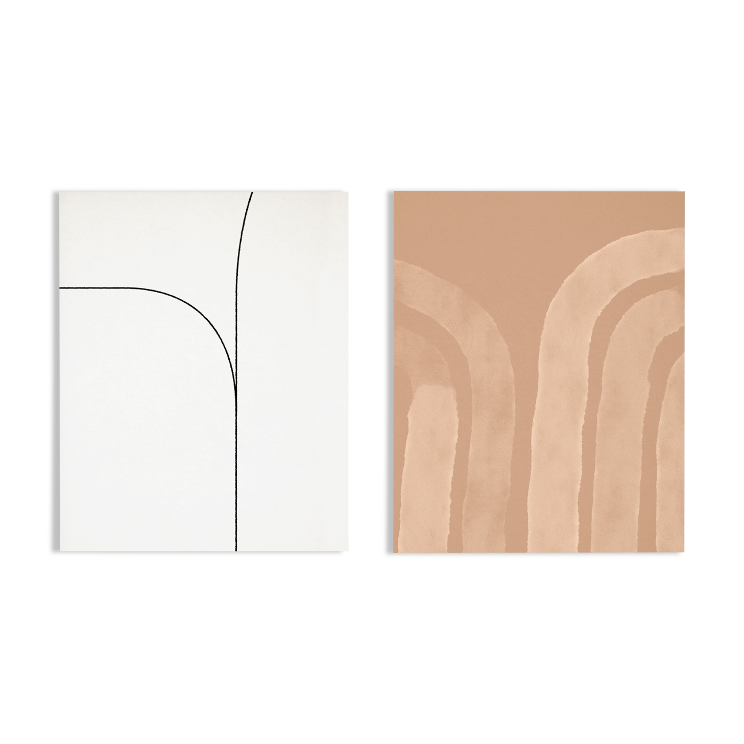 Pair of giclee prints, abstract wall art set of two, 50x70cm