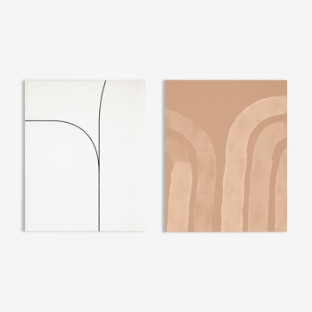 Pair of giclee prints, abstract wall art set of two, 50x70cm