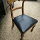 Set of 6 English chairs in mahogany and black leather