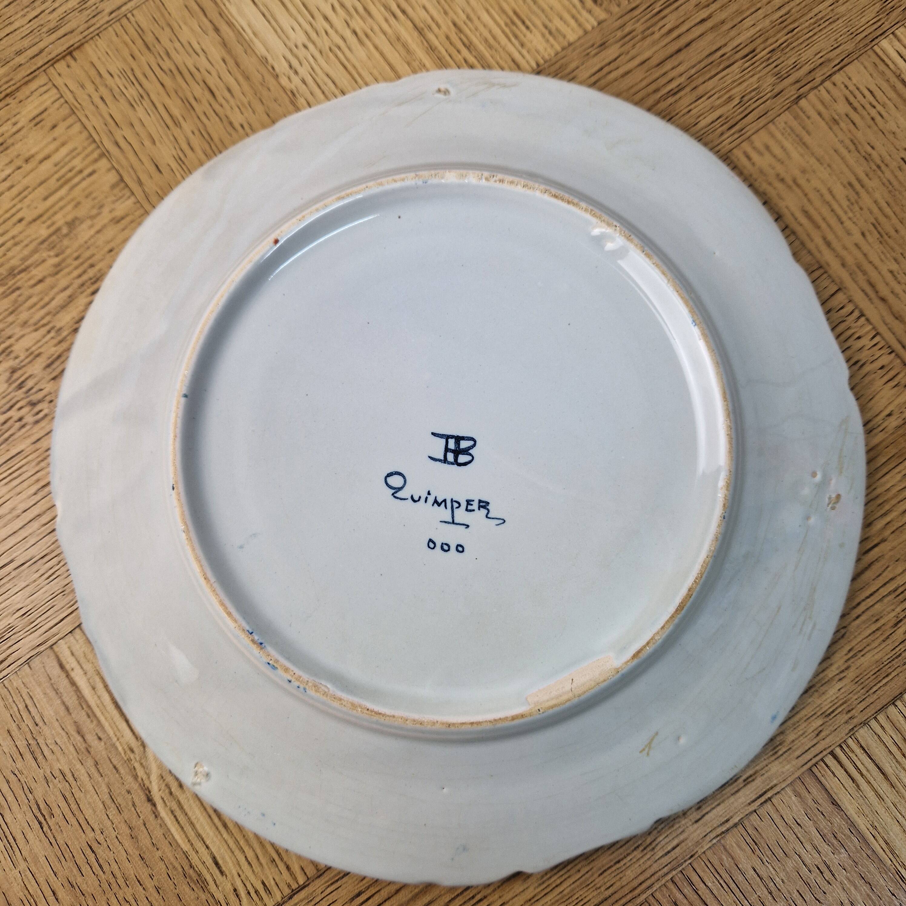 Old wall plate Character Henriot Quimper