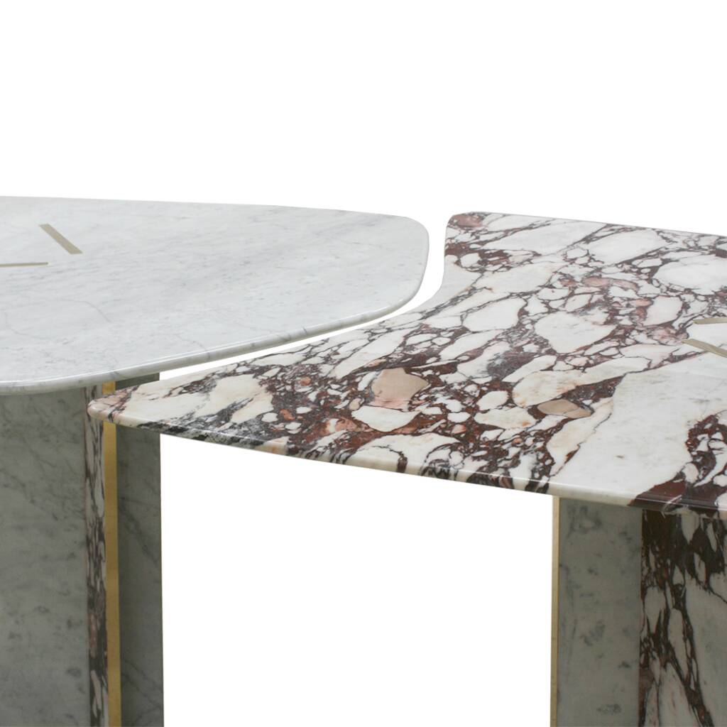 L.A. Studio Contemporary Modern Marble and Brass Italian Dining Table