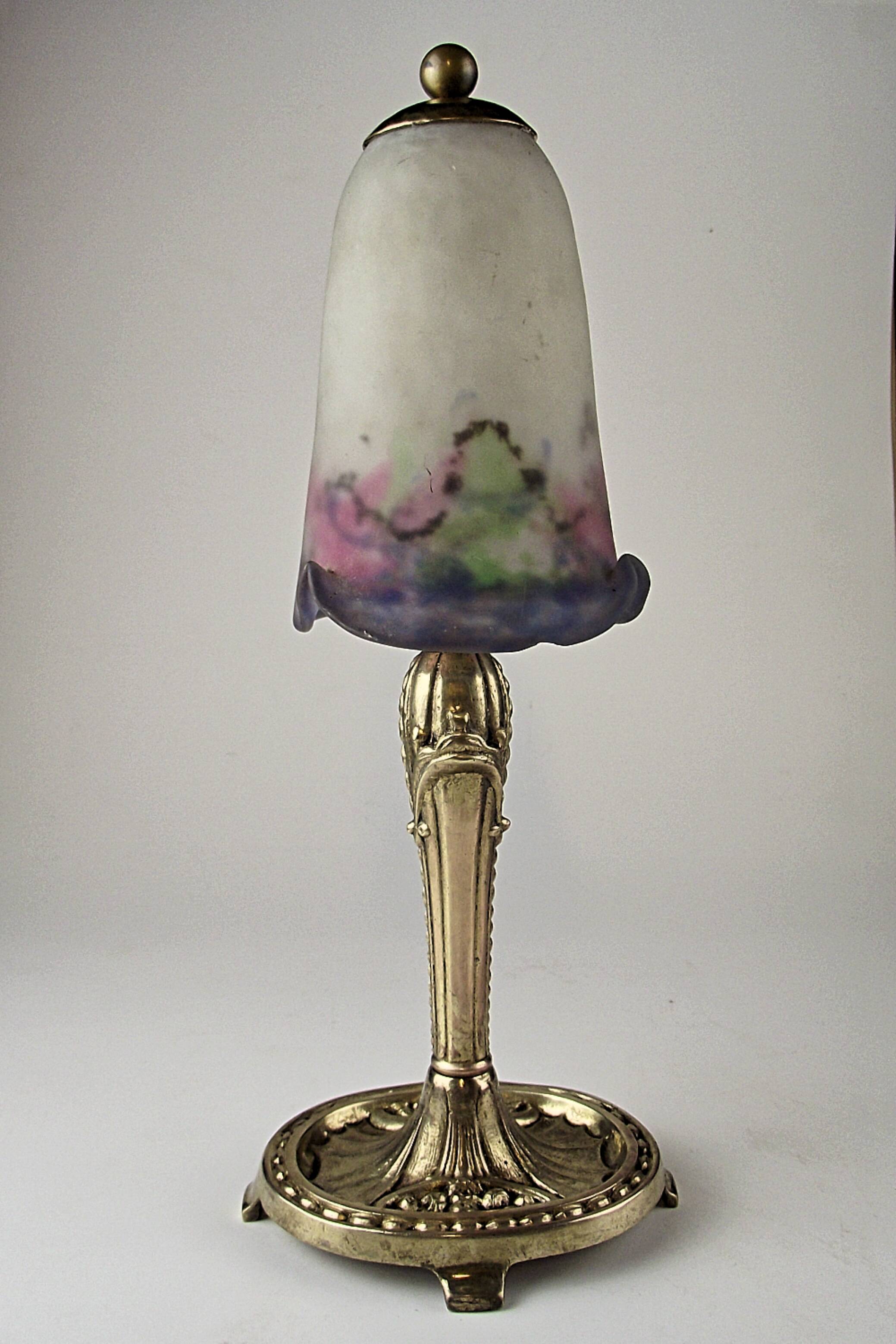 Art deco glass cloud lamp by muller frères