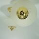 Glass and gilded metal ceiling lamp