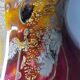 Glass vase - signed - gold leaf - Art Nouveau influence