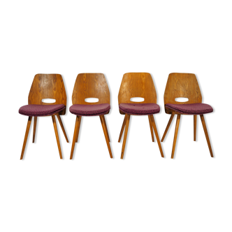 Chaises de Tatra Nábytok, années 1960, Ensemble de 4