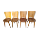 Suite of 4 vintage chairs Baumann model "Dove" 50s